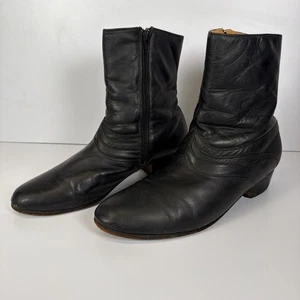 Gande Valentino Men’s Botines Ankle Boots 28.5 EEE Black Leather Zip Calzado - Picture 1 of 14