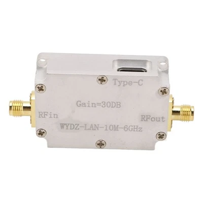 Amplificador de banda ancha RF LNA 10M‐6Ghz amplificador de alta ganancia conector hembra SMA Foto 1 de 4