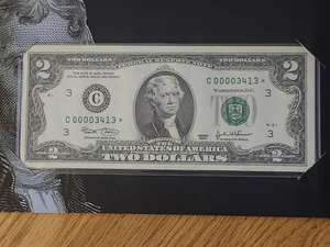 2003 $2 BEP STAR NOTE PHILADELPHIA DISTRICT "ONLY" 16k PRINTED C00003413* - Picture 1 of 7