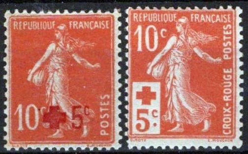 France B1-B2 MH Semi-Postal Sower Red Cross Agriculture ZAYIX 051023S172 - Image 1 of 1