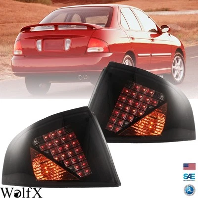 For 2000-2003 Nissan Sentra LED Tail Lights Black Smoke Lens Rear Lamp - Image 1 of 4