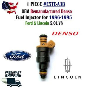 OEM Denso 1 PIECE Fuel Injectors for 1986-1995 Ford & Lincoln 5.0L V8 #E5TE-A3B