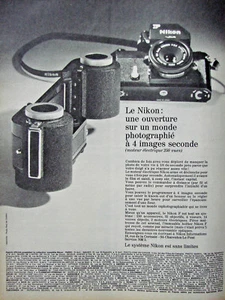 PUBLICITÉ DE PRESSE 1970 LE NIKON PHOTOGRAPHIÉ 4 IMAGES SECONDE MOTEUR ÉLECTRIC - Picture 1 of 1