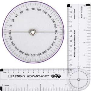 7752 Angle Measurement Ruler Clear Flexible And Adjustable Geometry Measuring To - Picture 1 of 9