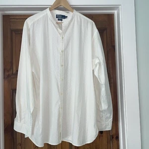 Vtg Polo Ralph Lauren Bernard Shirt Mens XXL Ivory Banded Western - Picture 1 of 8