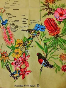 Kitchen Tea Towel Western Australia Souvenir Cotton 18" X 30" - Picture 1 of 4