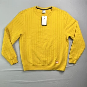 Nike SB Sweatshirt Mens Medium Yellow Red Pin Striped Crewneck Sweater Skate - Picture 1 of 21