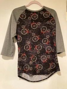 LulaRoe Women's Medium Baseball Shirt with Bicycles - Picture 1 of 4