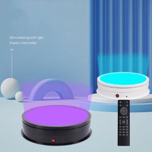 30cm Elektrischer Drehteller LED Farblicht Modell Fotografie Drehbarer Display Ständer - Bild 1 von 16