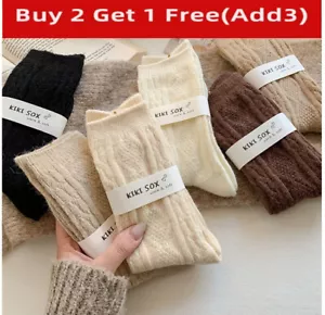 3SET Autumn Winter Cashmere Wool Socks Thicker Warm Sock Fashion Stockings Women - Picture 1 of 15