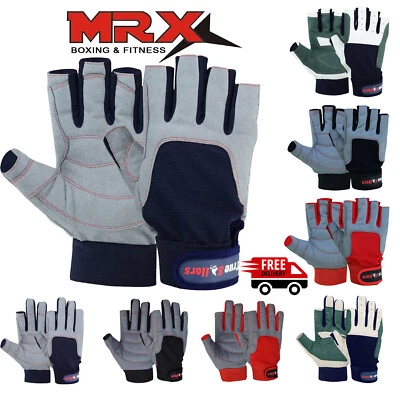 Men Women Sailing Gloves 3/4 Finger Grip Kayaking Surfing Fishing Deckhand Glove - Image 1 of 4