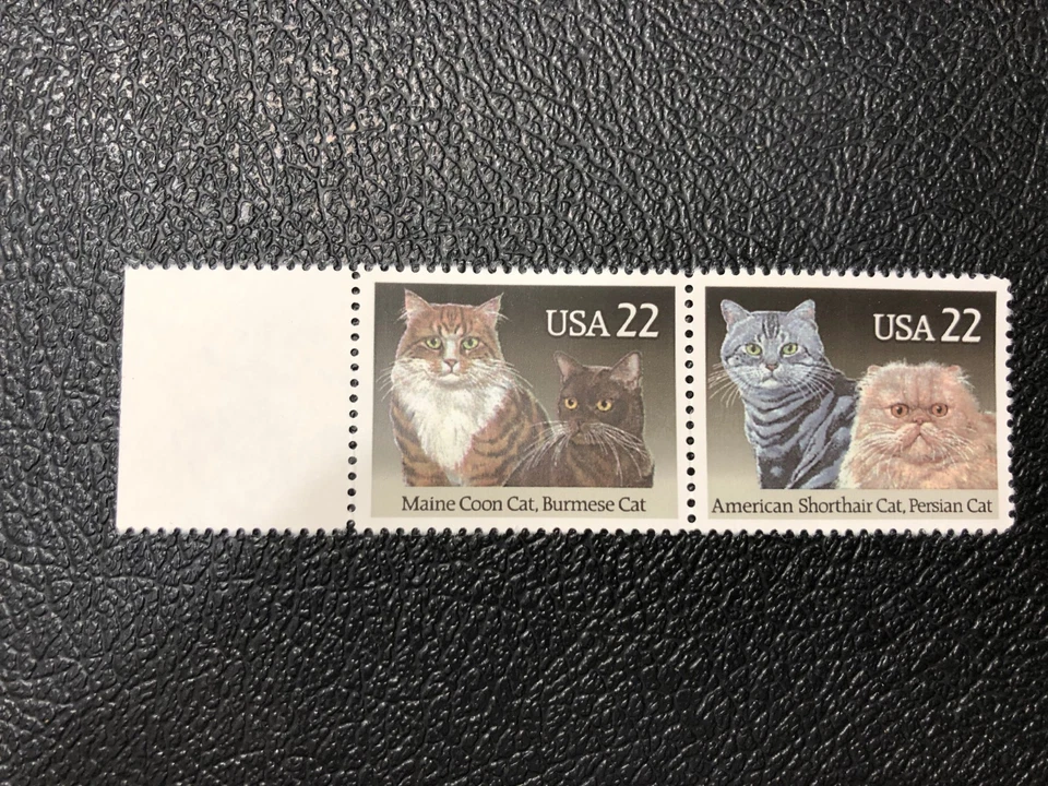 Scotts # 2374-75, Maine Coon & Burmese Cat, American Shorthair & Persian Cat  - Image 1 of 1