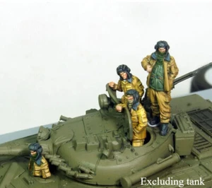 Kit modelo figura resina 1/72 tripulación tanque ruso 3 figuras y accesorios sin pintar - Imagen 1 de 4