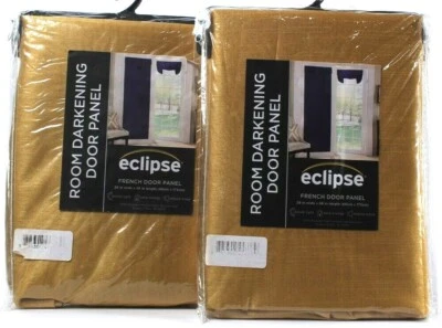 2 Count Eclipse Room Darkening French Door Panels 26"W x 68"L Gold Energy Saver - Image 1 of 2