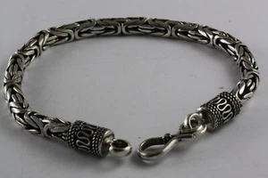 MASSIVES KÖNIGSKETTEN ARMBAND 5 MM breit 22,5 cm lang ECHT 925 SILBER / 498 - Picture 1 of 3