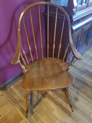 Vintage Ethan Allen Circa 1776 Solid Maple Windsor Ricing Chair 18-9710 Cover