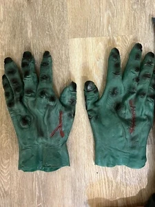 Vintage green Frankenstein Halloween gloves hands Monster Costume - Picture 1 of 10