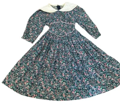 Vestido Corbata Espalda Pradera Azul Rosa Cuello Floral Ediciones Raras De Colección Niñas 8/9? Foto 1 de 4