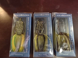 HOLLOW BODIED FROG Bait - Leopard - Black/Yellow - Bull - NEW! H2O Xpress Lure - Picture 1 of 15