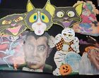 Vintage Dye Cut Halloween Decorations Lot Of 8 Dracula  3 Cats Mummy 90s