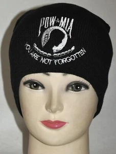 POW MIA You Are Not Forgotten Stocking Hat Black Beanie Soft Adult Size New!! - Picture 1 of 4
