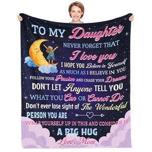 Daughter Blanket from Mom to My Daughter BlanketsBirthday Gift for Girl Adult... - Picture 1 of 7