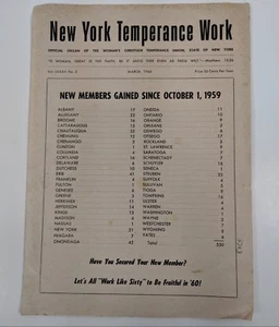 Folleto folleto folleto folleto folleto folleto folleto de oficial de trabajo de templanza de Nueva York - Imagen 1 de 4
