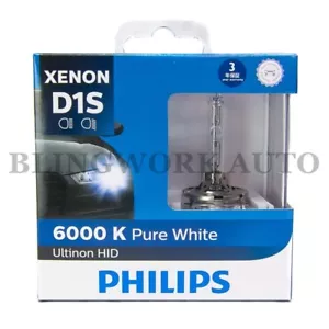 (PAIR) PHILIPS D1S Ultinon Xenon HID 6000K Pure White Headlight Bulb 85V 35W - Foto 1 di 24