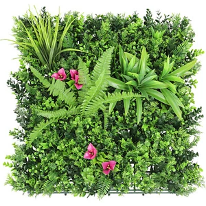Hoja sintética artificial de 20 in 12 mezclas panel de cerca pantalla pared decoración del hogar alfombra de césped - Imagen 1 de 8