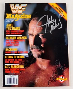 Jake Roberts Signed WWF Wrestling Magazine July 1991 WWE Wrestler HOF - Picture 1 of 12