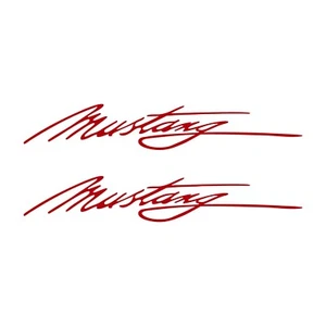 2pcs Mustang Script Signature Decal Vinyl Sticker for Ford Mustang Car - Picture 1 of 14