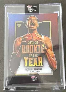 2024 Topps NOW #VW-6 VICTOR WEMBANYAMA SAN ANTONIO SPURS ROOKIE OF THE YEAR - Picture 1 of 2