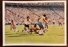 1974 Gerd Muller Bergmann Verlag Fussball Card Germany Brazil Match Action. Rare
