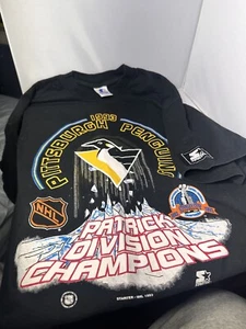 Vintage Starter NHL 1993 Pittsburgh Penguins T-Shirt Tee LARGE USA made RARE 🔥 - Bild 1 von 7