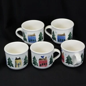 Nikko Winter Wonderland Mugs Cups Christmas Lot of 5 Xmas - Picture 1 of 9