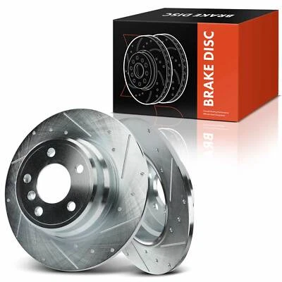 Rotores de freio traseiros perfurados e com fenda LH e RH para BMW X5 2000-2006 L6 3.0L V8 4.4L - Imagem 1 de 4