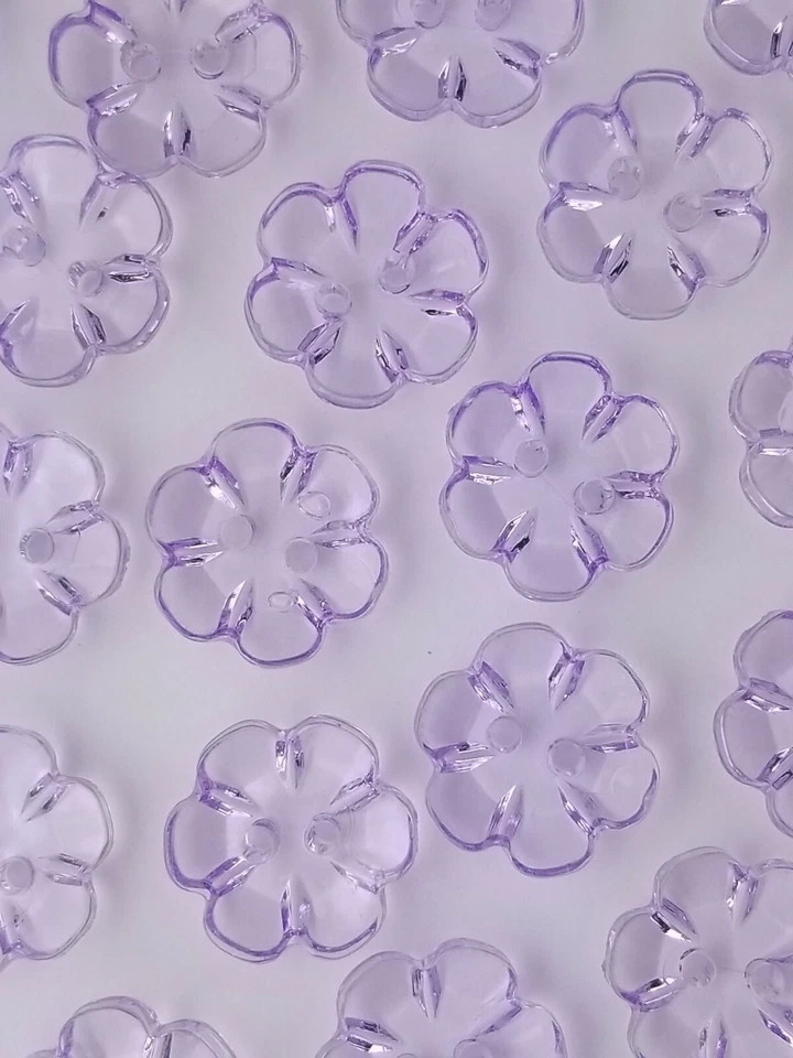 SIZE 24L - 5/8", FLOWER BUTTON, LAVENDER, 1 DOZEN, SHINY FINISH - Image 1 of 1