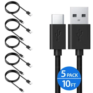 5x 10FT USB-C Cable Type C Charger For Samsung Galaxy S8 S9 S10 Plus Note 8 9 10 - Picture 1 of 12