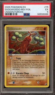 Pokemon Sudowoodo EX Unseen Forces Reverse Holo Rare #15 PSA 5 - Image 1 of 2