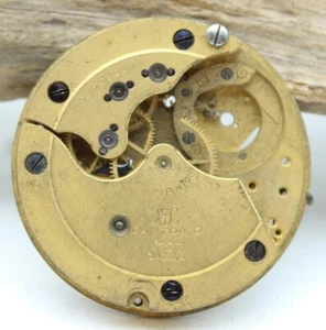 Hampden Pocket Watch Movement GRADE 110 H (in Flag) 16s 11j PARTS #1095966 L2P2 - Picture 1 of 2