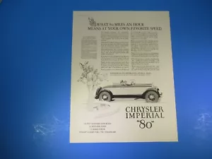 Publicidad impresa rápida favorita vintage julio 1926 Chrysler Imperial "80" PA44 - Imagen 1 de 1