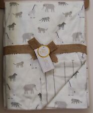 Lila & Jack Soft Micro Mink White Gray Safari Reversible Stripe Baby Blanket