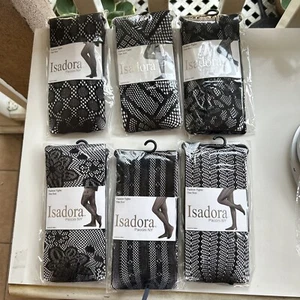 Collant moda Isadora Paccini NY taglia unica neri NUOVI 6 paia - Foto 1 di 2