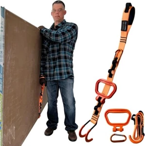 Sheetrock Plywood Panel Lift Carry Straps - 140 Lb Capacity | Ergonomic Handle a - Picture 1 of 7