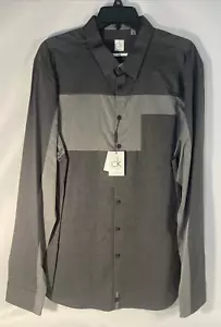 Calvin Klein One Slim Fit Grau Langarm Hemd mit Knopfleiste Größe XL - Bild 1 von 6