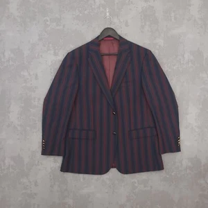 Blazer de navegación Brook Taverner para hombre 42S azul marino rojo a rayas lana chaqueta de navegación - Imagen 1 de 15