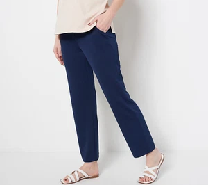 Isaac Mizrahi Live! Sz XXS Regular Pebble Knit Straight Leg Pant Dark Navy - Picture 1 of 4