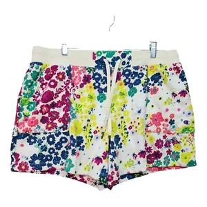 Champion Women Shorty Shorts SZ 1X Floral Elastic Waist Drawstring French Terry - Picture 1 of 10