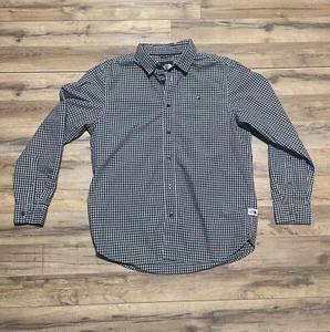 The North Face Shirt Men Lrg Black Grey Cotton Check Long Sleeve Outdoor Hiking - Picture 1 of 5