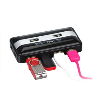 US USB 2.0 7 Port External HUB W Power Adapter For PC MAC Notebook Computer - Picture 1 of 7
